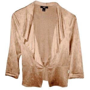 Soft Ultrasuede Faux Suede Jacket Vegan Leather Sand Tan Taupe Draped Collar 4